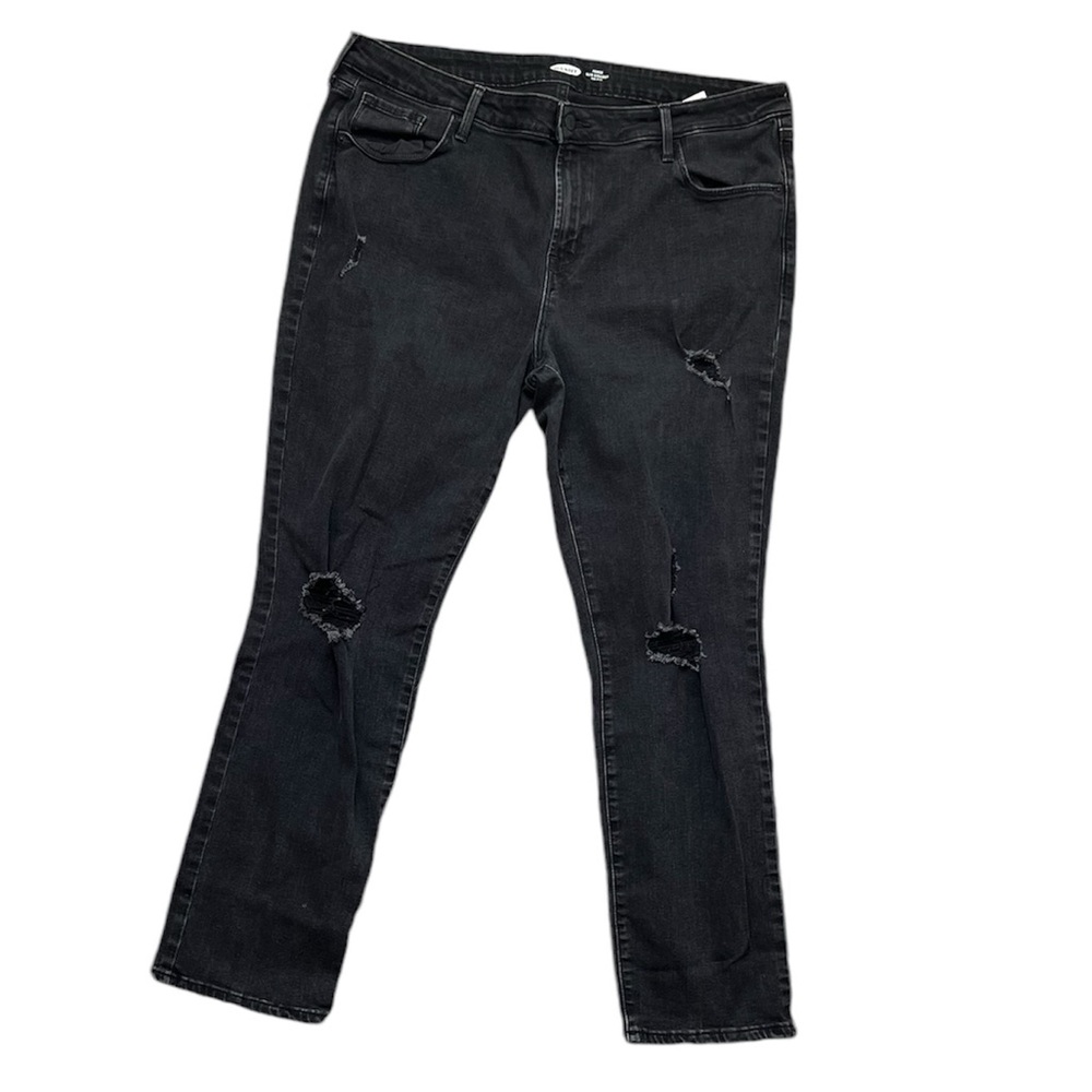 Old Navy Power Slim Straight Mid Rise Black Skinny Stretch Jeans …